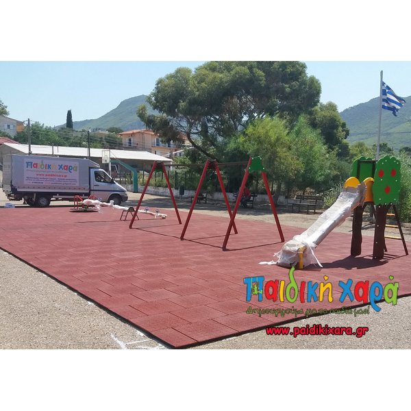 Κατασκευή νέας παιδικής χαράς στην Δυτική Ελλάδα με ελαστικό δάπεδο EPDM