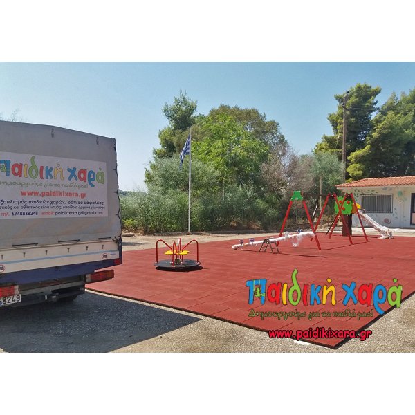 Κατασκευή νέας παιδικής χαράς στην Δυτική Ελλάδα με ελαστικό δάπεδο EPDM