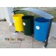 Μεταλλικός τριπλός κάδος ανακύκλωσης (επιστύλιος διπλής στήριξης)