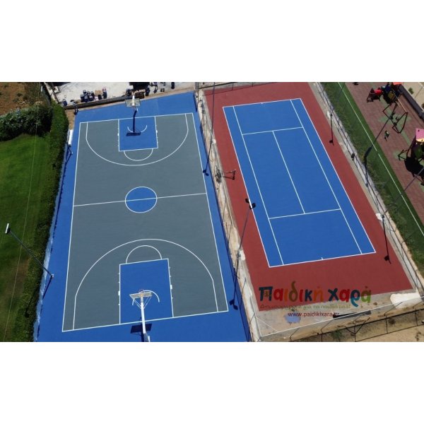Γήπεδα μπάσκετ και τεννις με ακρυλικό δάπεδο στον Αγρίλη Τριφυλίας 