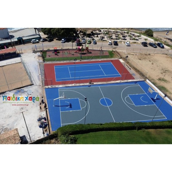 Γήπεδα μπάσκετ και τεννις με ακρυλικό δάπεδο στον Αγρίλη Τριφυλίας 