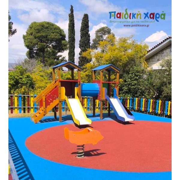 Σύνθετο όργανο 2 πύργων με τούνελ και 2 τσουλήθρες